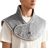 Wärme-Schulterpolster, 3 Gänge, thermischer heißer komprimierter Schal, elektrische Heizwickel für den Hals – für Zuhause, Reisen, Urlaub, Winter, Spätherbst, Wohnung, Schlafsaal, Spa-Zentrum, Winter