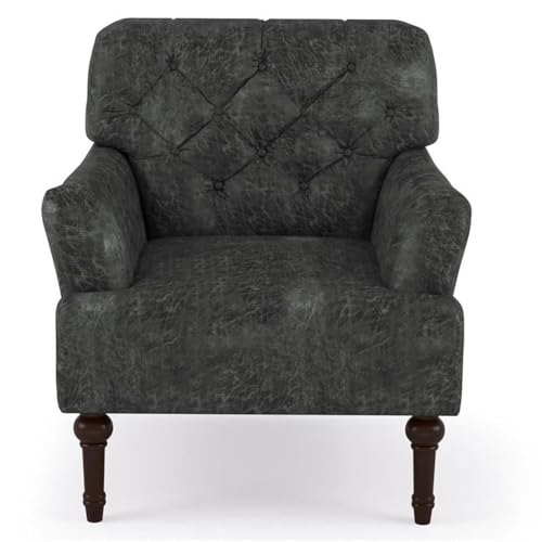 Sillón Transicional Gris Tapizado Cuero Sintético miniatura 4