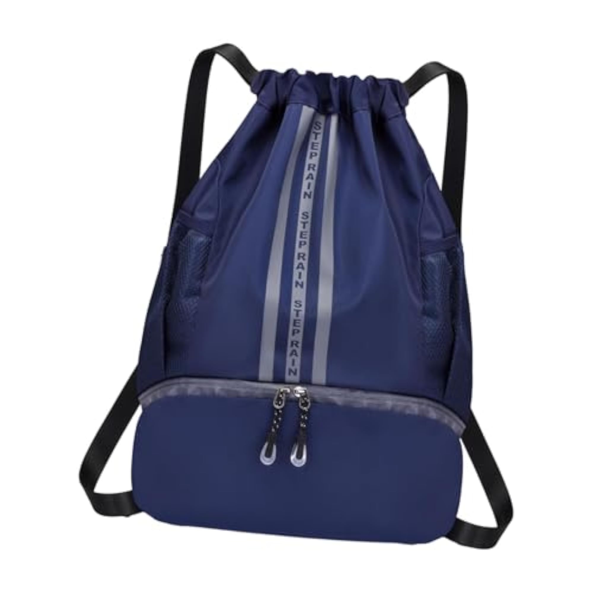 Drawstring Backpack Shoulder Bags Women Rucksack Dark Blue