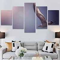 SIGNWIN 5 Panel Canvas Wall Art Birds Farmhouse/Country Group Group Multicolor Photography Realism Relax/Calm Warm for Home Decorations Ready to Hang - 60