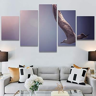 SIGNWIN 5 Panel Canvas Wall Art Birds Farmhouse/Country...