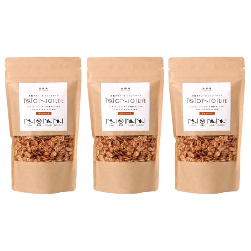 トトノイライフ ノンオイル 米?グラノーラ チョコ 160g×3個 麹 米麹 無添加 砂糖不使用 グルテンフリー シリアル 無添加 甘くない 腸活 低糖質 低カロリー 無糖 糖質オフ 甘酒 あま酒 フルグラ 米粒 (160g×3個, チョコ)