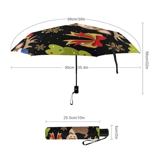 Parapluie pliant papillon avec structure renforcée haute densité
