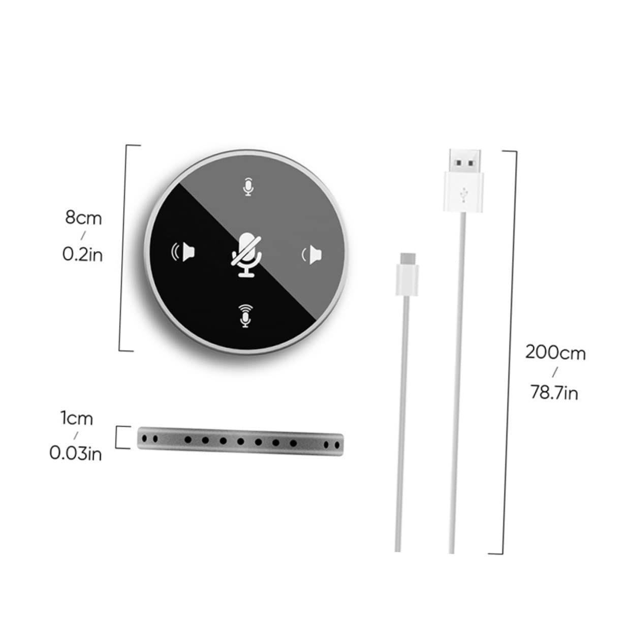 ifundom USB Conference Call Microphone All-Directional Desktop Mic for Video Meetings Live Streaming and Gaming Lightweight Portable Easy to Use Computer Accessory