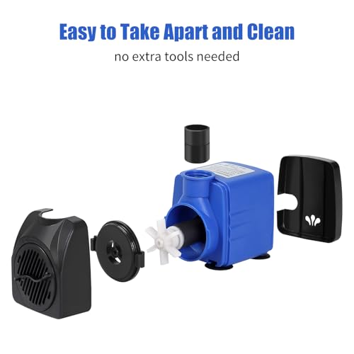 Image of AQUANEAT Small Fountain Pump, 160 GPH Mini Submersible Water Pump with 3.3 ft Tubing, for Aquarium Fish Tank, Pet Water Fountain, Hydroponics, Pond Waterfall Filter Pump