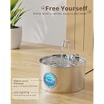 Cat Water Fountain Stainless Steel: 74oz/2.2L Cat Fountain for Drinking - Pet Water Fountain for Cats Inside - Quiet Cats Water Bowl Dispenser - Kitty Drinking Fountains - for Pets& Small Animals - Image 4
