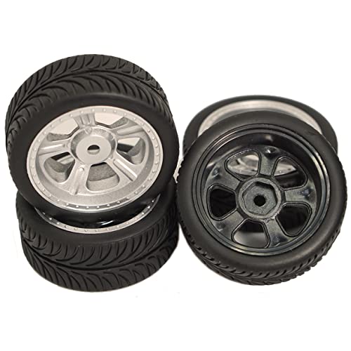 Sharegoo Od 2.55" Rc 12Mm Hex Plastics Wheel Rims & Rubber Tires Tyre For Rc 1/10 On-Road Touring Racing Drift Car #TOP3