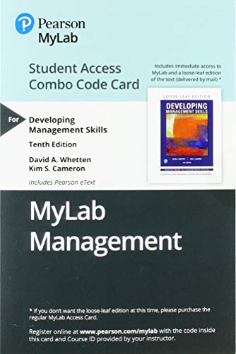Developing Management Skills -- MyLab Management with Pearson eText + Print Combo Access Code