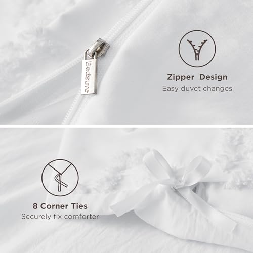 Image of Bedsure Boho Duvet Cover Full Size, Soft & Comfortable Elegant Design Boho Bedding for Decoration, Machine Washable Comforter Cover for All Seasons,Includes 1 Duvet Cover & 2 Pillow Shams,White