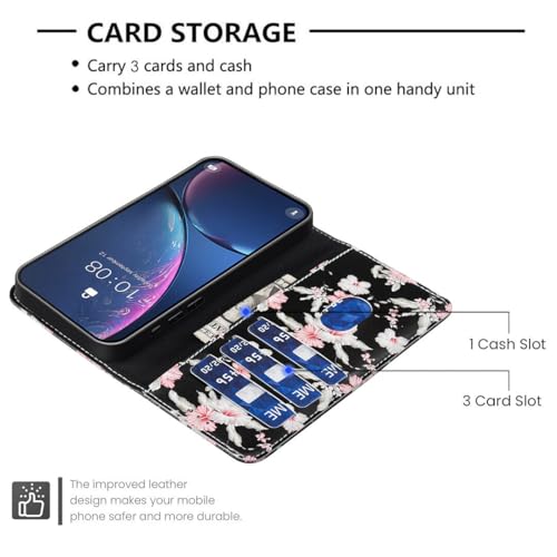 Étui iPhone 7 Plus / 8 Plus fleur bleue Housse cuir premium magnétique