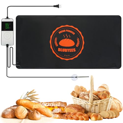BLUBYEES Digital Sourdough Starter Bread Proofer Warming Mat – Heated Dough Proofing Pad with Precise Temperature Control & Timer for Bread Rising, Yogurt & More