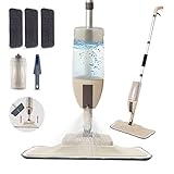 Decorus Bodenwischer Wischer mit Sprühfunktion, Spray Mop mit 3 Wisch Pads Mikrofaserbezug, 600 ML Wassertank, 360 Grad Sprühwischer für Hartholz, Fliesen, Laminat, Marmorböden