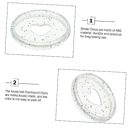 EXCEART 50 Peças Anel Em Forma De Coração Fichário Cogumelo Buraco Encadernação Abs Prático Material