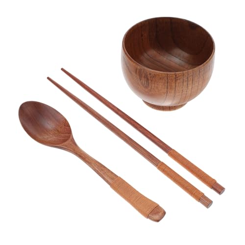 GETAJGHSD 日式酸?木製 用防落食器 耐衝撃ボウル スプーン付き 食洗機対応可能 多用途フードコンテナ ライススープ対応