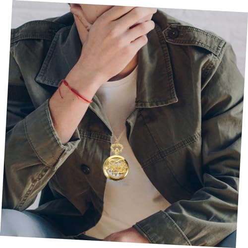 Adorainbow Relógio De Bolso Dragão Dourado Relógio De Bolso Portátil Relógio De Bolso Criativo Relóg