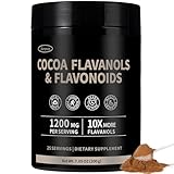 High Flavanol Cocoa Powder – 10X More Flavanols | 1200mg Cocoa Flavanols & Flavonoids – Heart Health, Nitric Oxide, Boost Energy & Endurance | Zero Sugar, 30 Servings
