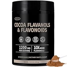 High Flavanol Cocoa Powder 10X More Flavanols | 1200mg Cocoa Flavanols & Flavonoids Heart Health, Nitric Oxide, Boost Energy & Endurance | Zero Sugar