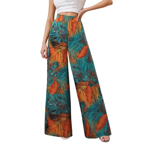 Pantalon de loisirs femme coupe droite au tombé fluide et imprimé élégant