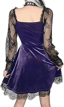 Gothic mini-jurk voor dames, A-lijn, punkprint, korte mouwen, swing, Everak, cocktailjurk, Lolita-batterij, Con outfit, 1-zwart, XXL