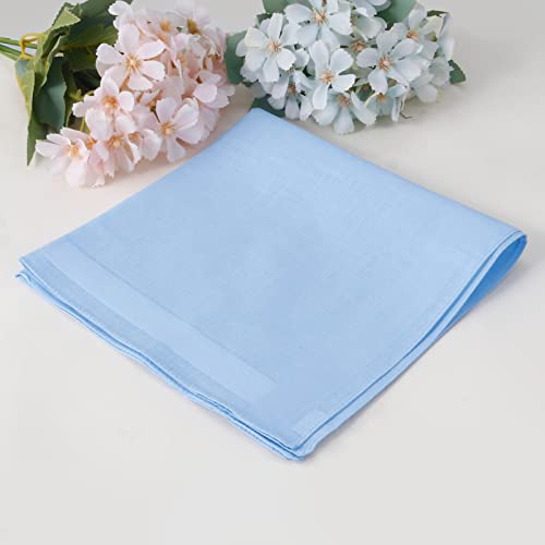 Image of HOULIFE Men's Cotton Handkerchiefs, Solid Color 60S Soft Cotton Hankies for Men Women 6 /12PCS 15.7 inchx15.7 inch