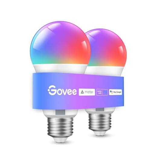 Govee Ampoules WiFi et Bluetooth Intelligentes, Fonctionne avec Alexa, Google Assistant Home App, Synchronisation de Musique,16 Millions de Couleurs DIY RGBWW,lot de 2