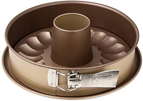 Zenker Springform "Mojave Gold" With Flat and Tubular Base, Gold/Mahagony, 10.24"