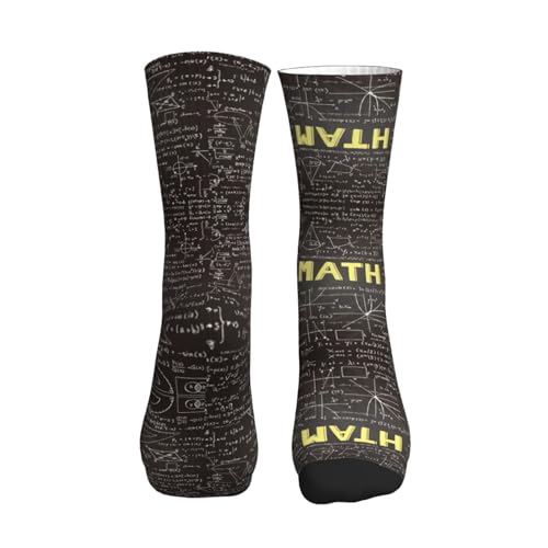 School Math Printing Mid-Tube Athletic Sock,Breathable, Non-Pilling, Perfect For Sports & Casual Wear,Hiking & More2