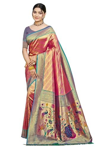Sari en soie Kanjivaram 15839 idéal pour rayonner lors de mariages et fêtes