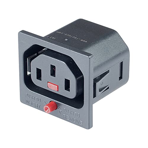 Image of MX IEC C13 AutoLock Panel Mount Connectors - 10A, 250V | Secure Female Power Socket for Enclosures, Servers, UPS, PDUs, Power Distribution Systems - Pack of 2