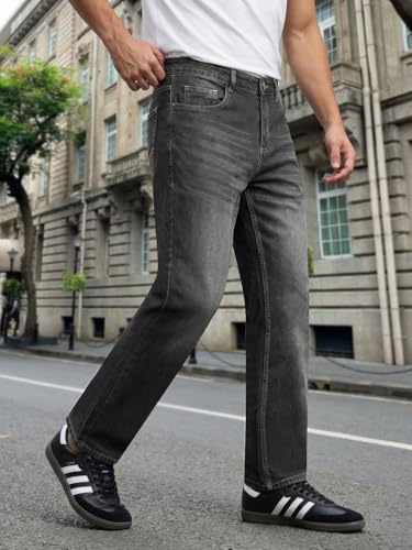 Image of Urbano Fashion Men's Relaxed Fit Washed Denim Jeans Non-Stretchable