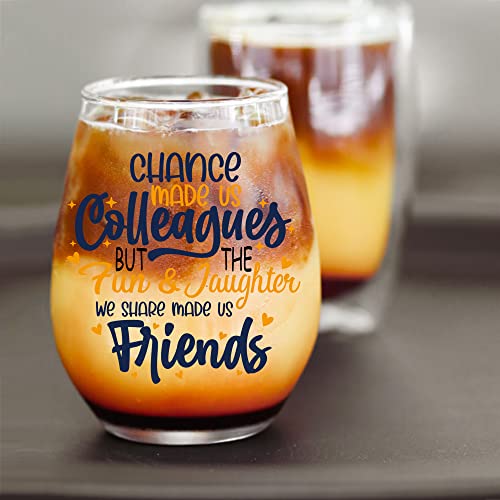 Dyjybmy Chance Made Us Colleagues Wine Glass, Coworker Gifts For Women Coworkers, Leaving Gifts, Friendship Gifts, Birthday Retirement Gifts, Christmas Gifts For Coworkers #TOP5