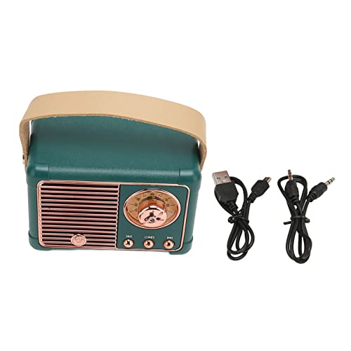 Mtlavishness V I N - Altavoz retro estéreo de alta fidelidad, rápido, bajo consumo de energía, portátil, vintage, para el hogar, al aire libre, amarillo (verde)