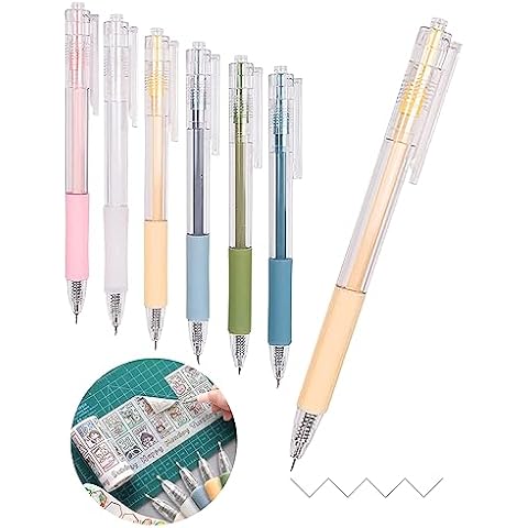 Oythiem Knife Pen Craft Cutting Tools - Precision Paper Cutter Pen with Refillable Tungsten Steel Cutter Head Refill, 6 PACK Cover