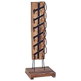  Homgoday Casier à vin pour 6 bouteilles de 35 x 35 x 100 cm en bois de teck massif, étagère de rangement pour la maison, la cuisine, le garde-manger, la cave à vin et le bar