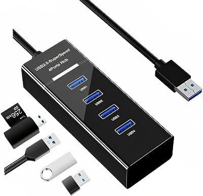 USB 3.0 Hub with 4 Ports, Super Speed Data Transfer, Black-image-20