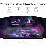 HUION Kamvas 16 2021 Tablet graficzny z ekranem HD 15,6" monitor z rysikiem pasywnym, 10 klawiszy skrótu, kompatybilny z Androidem, idealny do telepracy i szkolenia online