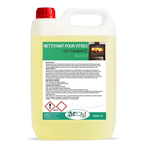 EQM SOLUCIONES QUIMICAS | ECO-213 | 5L | Nettoyant pour Vitres de Cheminées, Poêles et Fours | Enlève la suie, nettoie Les Briques et Autres Surfaces exposées au feu Cover