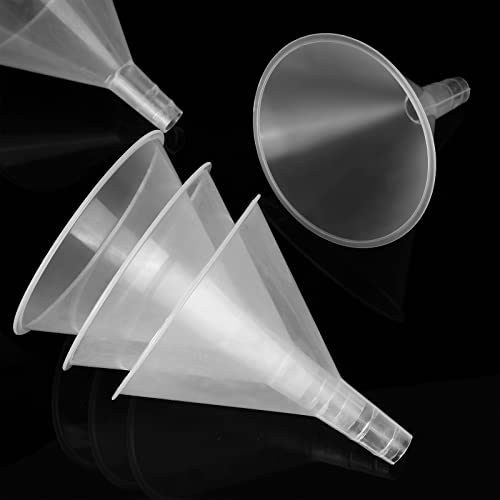 CYEAH 20PCS Plastic Funnels, 4.7 Inch Wide Mouth Clear Plastic Funnels Oil Funnels Liquid Transfer Funnel for Liquid, Spices, Powder, Lotion, Oils