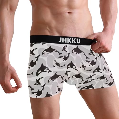Men's Boxer Briefs Killer Whale Orca Boxer Shorts Soft Comfort Trunk Underwear for Men No Fly4