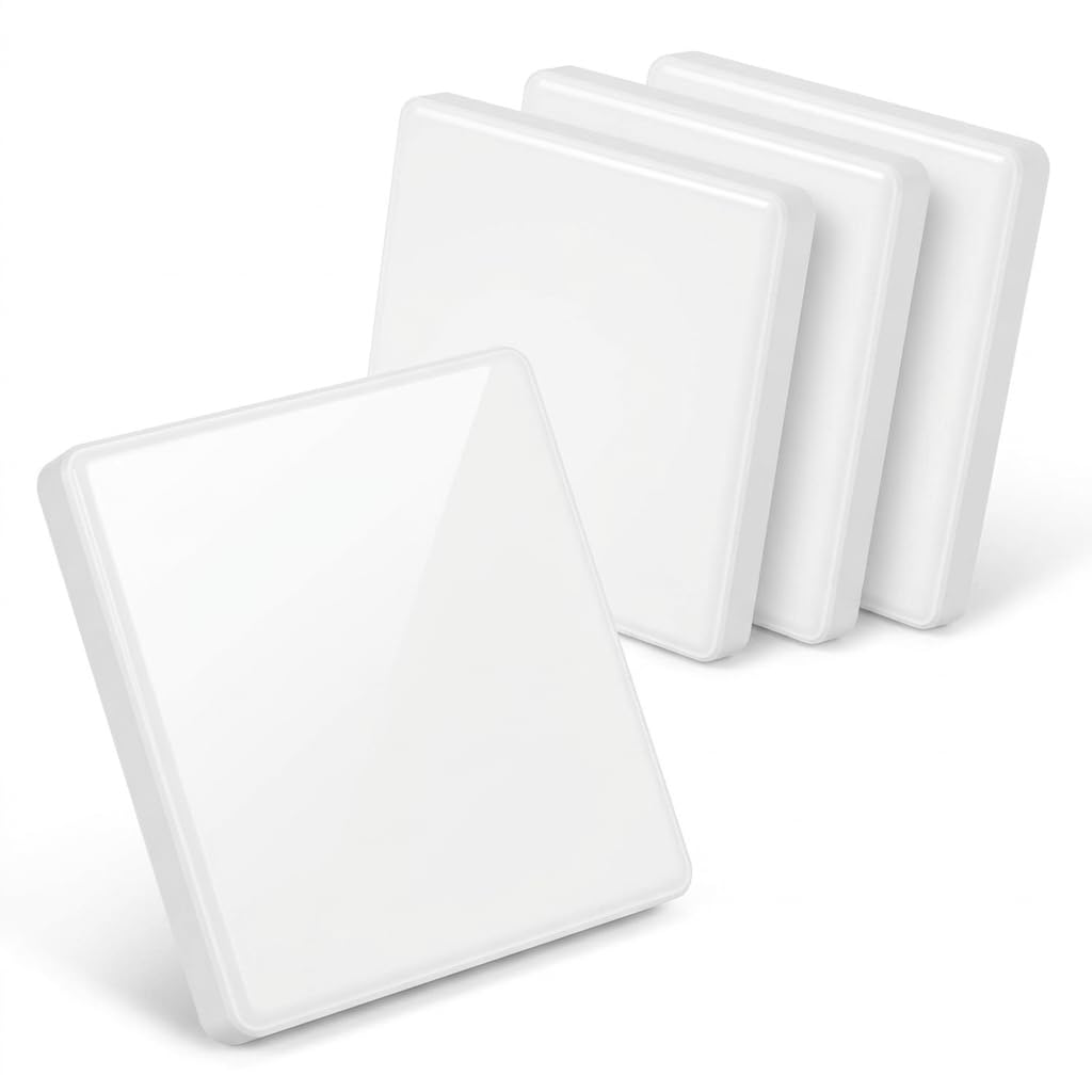 4 tapas ciegas para enchufe cuadrado blanco, cubierta universal para orificios de pared para caja empotrada, cubierta de plástico para enchufes no utilizados y cajas de interruptores en el hogar