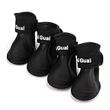 TOOGOO(R) Animali Domestici Pioggia Scarpe 4PCS Dog Pioggia Impermeabile Stivali Scarpe Accessori per Pet Dog Medio Formato (Nero, M)