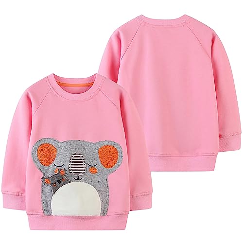 Tamanho 2 Roupas para meninas gola desenho animado bonito moletom 2023 novo uso diário manga longa m