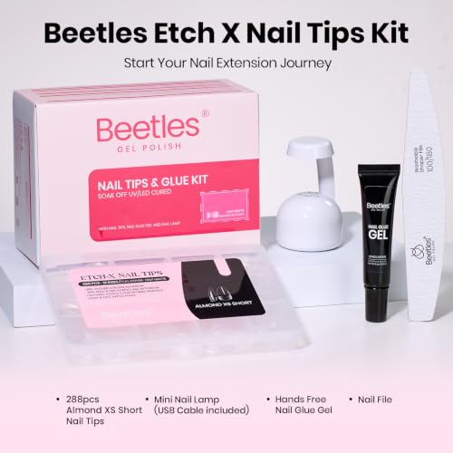 Image of Beetles Extra Short Almond Nail Extension Kit, 288pcs Nails Tips, 12 Sizes