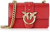 icona Pinko Love Mini Icon Simply 14 C Vit, Borsa Donna, R72Q_Rosso Rubino-Antique Gold, U