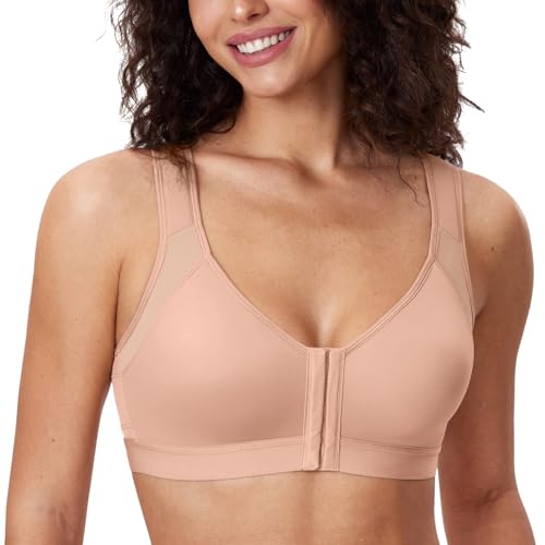 Image of DELIMIRA Women's Front Closure Posture Wireless Bras | Double Layer, Back Support, Full Coverage
