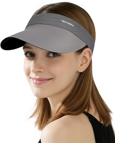 Image of YANIKY Sun Visor Hat for Women,UPF50+ Seamless Sun Hats Men Women Lightweight Sports Cap Stretchy Ponytail Hat for Outdoor