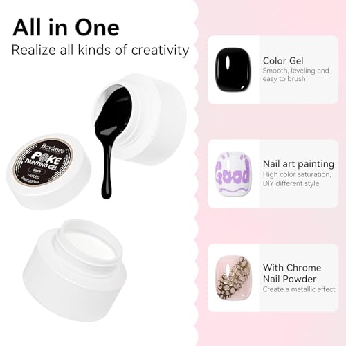 Gel pintura uñas Black & White para arte y decoración miniatura 2
