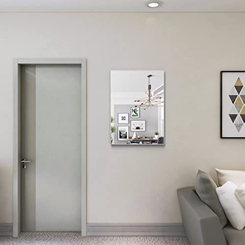 Miroir mural de salle de bain argenté grand format pour chambre
