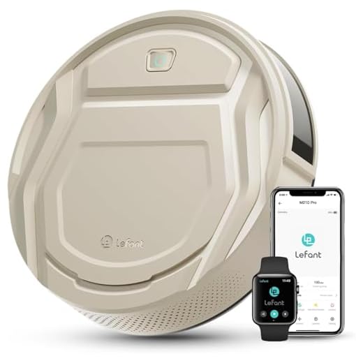 Lefant Aspirateur Robot Mince 2200Pa, Silencieux 55dB, Connecté avec WiFi/Bluetooth/Alexa/App, 120min d'Autonomie, Auto-Charge, Idéal pour Poils d'animaux Sols Durs, M210P Champagne