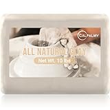 CALPALMY 10 lbs Natural Clay for Pottery - White, Natural Air Dry Moldable Clay, High Density and Quality, High Fire Sculpting for Pottery Wheel, Hand Building and Craft Project